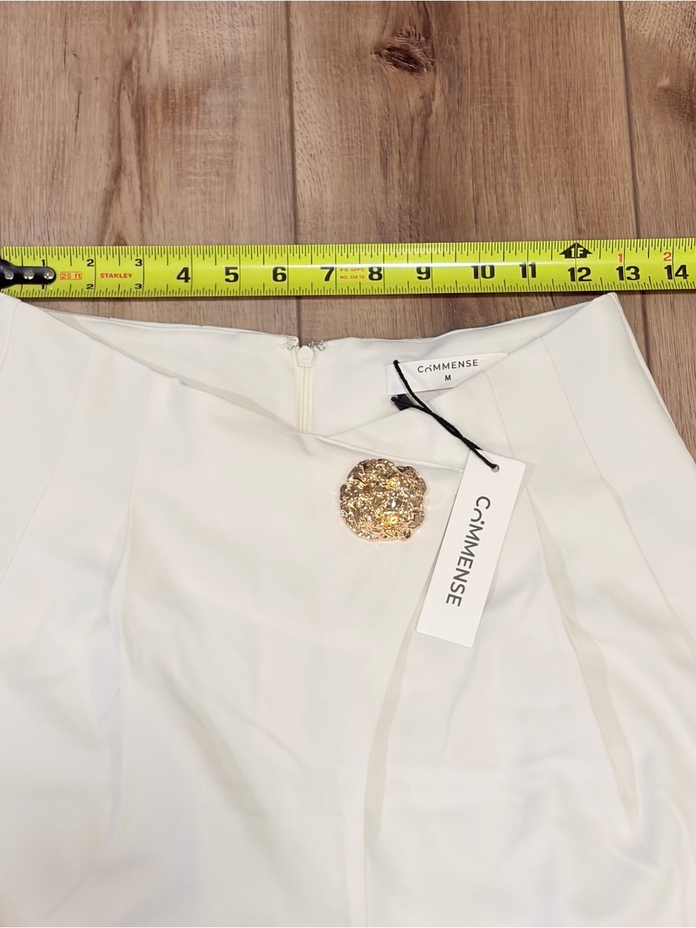 Commense White Wide Leg Trousers Old Money Quiet Luxury M Model Off Duty - Picture 11 of 12